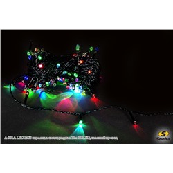 A-001A LED RGB гирлянда светодиодная 10м 100LED, зеленый провод