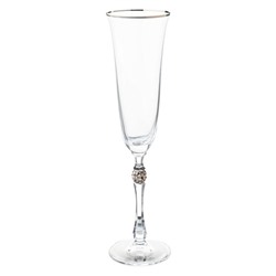 Набор бокалов для шампанского Parus, декор «Отводка платина, платиновый шар», 190 мл x 6 шт.