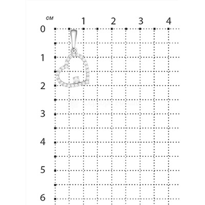 Подвеска из серебра с фианитами родированная 925 пробы 403012-160р