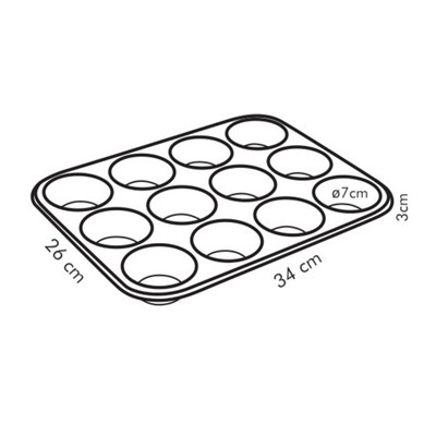 Форма «12 пышек» для выпечки Tescoma Delicia, сталь с антипригарным покрытием