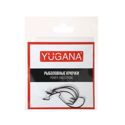 Крючки офсетные YUGANA Wide range worm big eye, № 6, 4 шт.