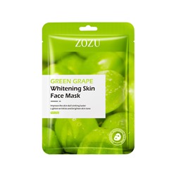 Осветляющая тканевая маска для лица с экстрактом зеленого винограда ZOZU Green Grape Whitening Skin Face Mask, 25гр