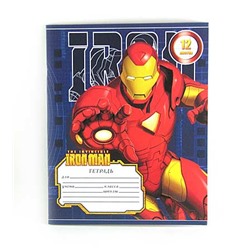 Тетр. 12л лин. Академ IM24/2 картон Iron Man уп120 арт.0212-223
