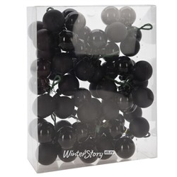 Гроздь стеклянных шаров на проволоке 3 см черный mix, 6 шт (Koopman)