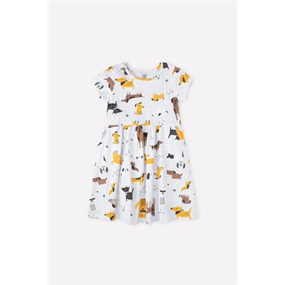 Платье  для девочки  К 5644/св.серый меланж,собачки к1272