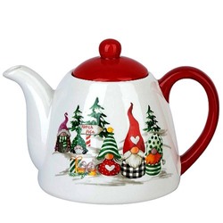 Чайник "Рождественские гномы" v=900мл (керамика) (подарочная упаковка)
