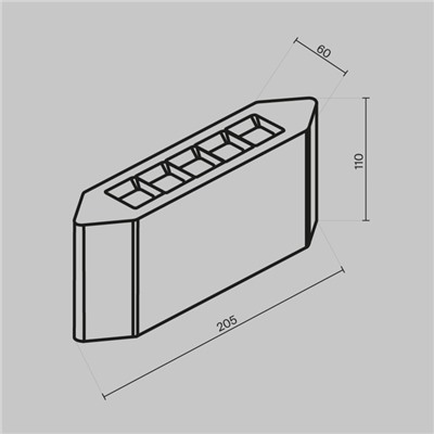 Архитектурная подсветка Outdoor O412WL-L5GF3K, 5Вт, 20,5х6х11 см, LED, 300Лм, 3000К, цвет графит