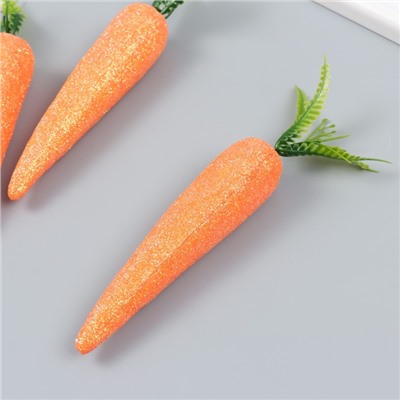 Декор пасхальный "Морковки с золотыми блёстками" набор 3 шт 12 см 3х3х19 см