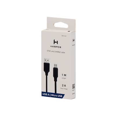 Кабель HARPER BCH-321 Black (USB A - Micro USB, 2A)