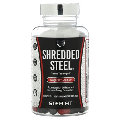 SteelFit, Shredded Steel, средство для снижения веса, 90 капсул