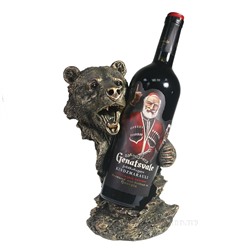 Подставка под бутылку Медведь (бронза) L14W18H26 см