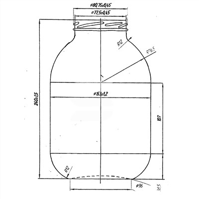 Банка стеклянная (под твист-офф 82мм) 3л