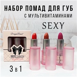 Набор помад для губ Dragon Ranee Sexy Colorful 3in1