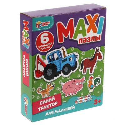 MAXI-пазлы "Синий Трактор" (ш/к06625, 322644, "Умные игры") 6 крупных пазлов