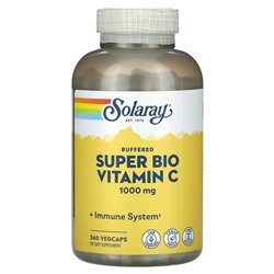 Solaray, Super Bio Vitamin C, буферизированный витамин С, 500 мг, 360 вегетарианских капсул