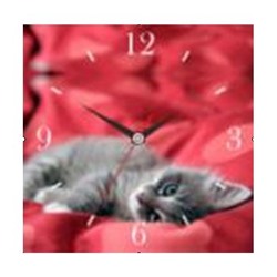 Часы настенные "Кот" стеклянные