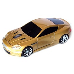 Мышь - машинка "Aston Martin" беспроводная 2,4GHz золотая