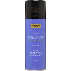 Пена для бритья Organic Men ExtraWater, охлаждающая, 200 мл