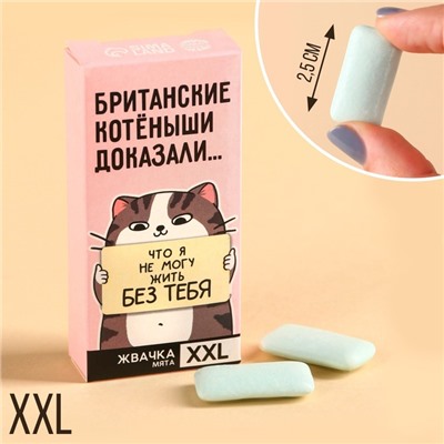 УЦЕНКА Жевательные резинки XXL в коробке «Не могу жить без тебя»