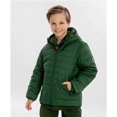Куртка демисезонная стёганная с капюшоном зелёная детская Button Blue
