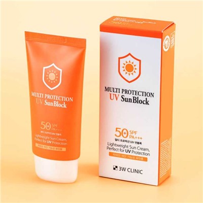 3W Clinic Крем солнцезащитный SPF50 PA+++ - Multi protection uv sun block, 70мл