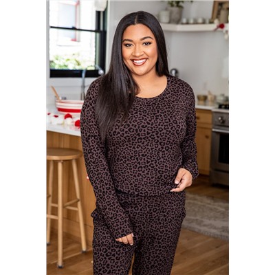 Leopard Plus Size Long Sleeve Pants Outfit