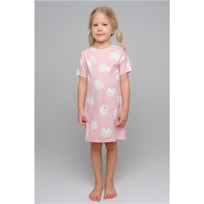 Сорочка  для девочки  К 1148/розовый зефир,ежики