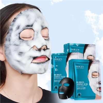 Пузырьковая тканевая маска для лица IMAGES BUBBLES AMINO ACID с аминокислотами и бамбуком