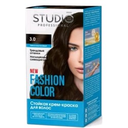 Студио "Fashion Color" Стойкая краска д/в тон 3.0 Тёмно-каштанов. 50/50/15мл.(6) / 95597