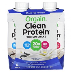 Orgain, Чистый протеиновый коктейль, ваниль, 4 пакетика, по 330 мл (11 жидк. Унций)