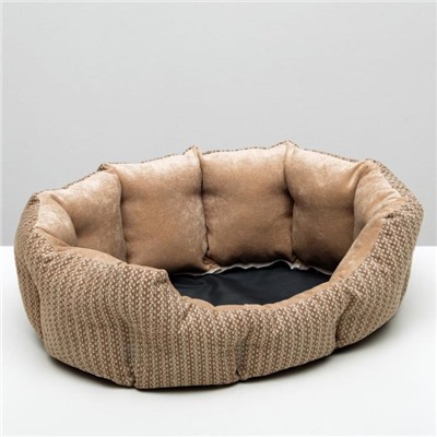 Лежанка для животных,мебельная ткань, холлофайбер, 50 х  40 х 15 см, в коричневых оттенках