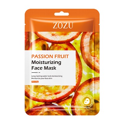 Увлажняющая тканевая маска для лица с экстрактом маракуйи ZOZU passion Fruit Moisturizing Face Mask, 25гр