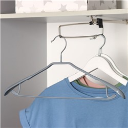 Плечики-вешалки для одежды Доляна, размер 46-48, антискользящее покрытие, широкие плечики, цвет серый