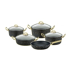Набор посуды O.M.S. 3037-Gd 9 предметов черный/золото