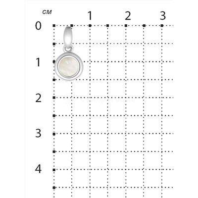 Подвеска из серебра с нат. перламутром родированная 925 пробы П-3902рп484