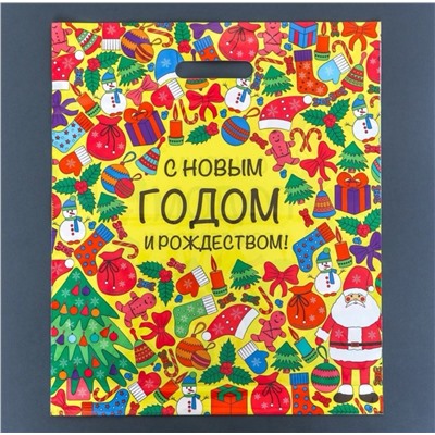 Пакет "Забавы", глянец полиэтиленовый с вырубной ручкой, 38х45 см, 60 мкм