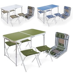 Комплект мебели складной, стол (пласт) и 4 стула ССТ-К2 "НИКА"