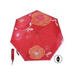Зонт женский ТриСлона-L 3768 К,  R=58см,  суперавт;  7спиц,  3слож,  полиэстер,  красный 228127
