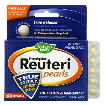 Nature's Way, Primadophilus Reuteri Pearls, 60 капсул