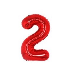 Шар Цифра "2" Красный / Two (в упаковке)
