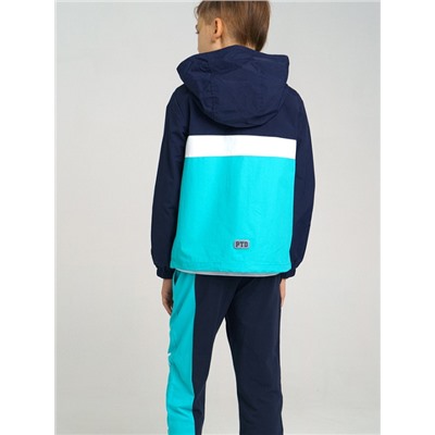 12211167 Куртка текстильная с полиуретановым покрытием для мальчиков, голубой,тёмно-синий,белый
