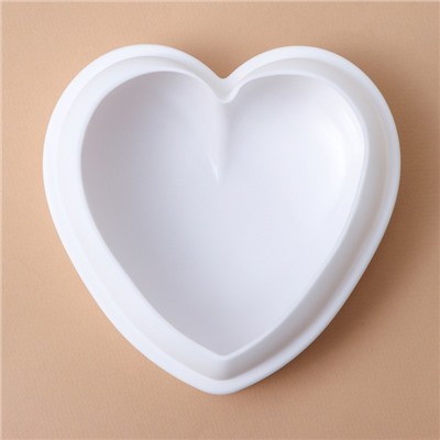 Форма для выпечки и муссовых десертов KONFINETTA «Сердце», силикон, 15,5×15,5×5,5 см, цвет белый