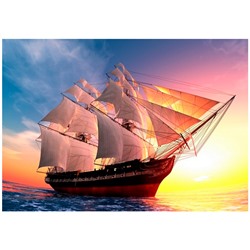 Набор для творчества Алмазная мозаика квадратная Величественный корабль в море на закате 30*40см FW-027 в Самаре