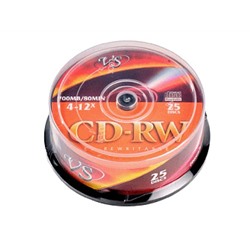 Диск VS CD-RW 80 4-12x CB/25 (цена за 25шт) VSCDRWCB2501