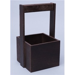 Ящик деревянный с ручкой №3 12,5х12,5х10 h23см коричневый