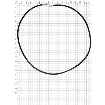 Колье из каучука (толщина 3 мм) с замком из родированного серебра 925 пробы хш-001р2