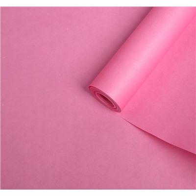 Крафт-бумага двусторонняя беленая Нежно-Розовая 70гр / рулон 0.5*10 м