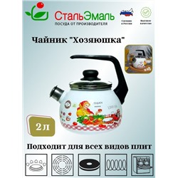 Чайник для плиты 2,0л 4с210я Хозяюшка белосн.