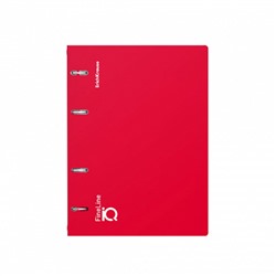 Тетрадь на кольцах А5 100 листов клетка ErichKrause IQ FineLine Classic пластиковая обложка красная, блок офсет 80 г/м², белизна 100% микс