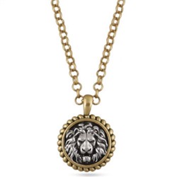 Кулон огненный лев 55 — 60см (диаметр 3см; покрытие античное золото, античное серебро)